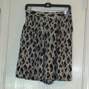 PERRY ELLIS Animal Print Silk Skort Size 10